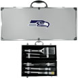 Seattle Seahawks 8 pc Stainless Steel BBQ Set w/Metal Case
